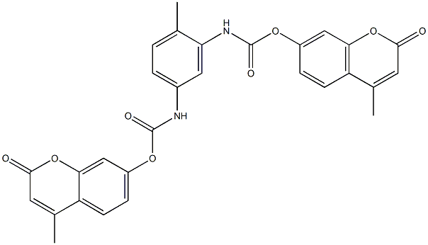 4-methyl-2-oxo-2H-chromen-7-yl 2-methyl-5-({[(4-methyl-2-oxo-2H-chromen-7-yl)oxy]carbonyl}amino)phenylcarbamate Structure