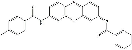 N-[3-(benzoylimino)-3H-phenoxazin-7-yl]-4-methylbenzamide 구조식 이미지