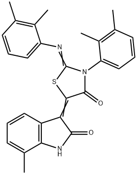 3-{3-(2,3-dimethylphenyl)-2-[(2,3-dimethylphenyl)imino]-4-oxo-1,3-thiazolidin-5-ylidene}-7-methyl-1,3-dihydro-2H-indol-2-one Structure
