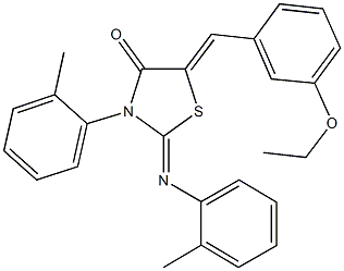 5-(3-ethoxybenzylidene)-3-(2-methylphenyl)-2-[(2-methylphenyl)imino]-1,3-thiazolidin-4-one Structure