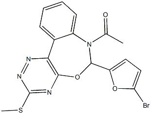 7-acetyl-6-(5-bromo-2-furyl)-6,7-dihydro[1,2,4]triazino[5,6-d][3,1]benzoxazepin-3-yl methyl sulfide 구조식 이미지