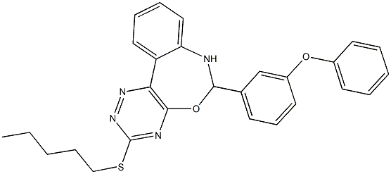 3-(pentylsulfanyl)-6-(3-phenoxyphenyl)-6,7-dihydro[1,2,4]triazino[5,6-d][3,1]benzoxazepine Structure