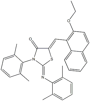 3-(2,6-dimethylphenyl)-2-[(2,6-dimethylphenyl)imino]-5-[(2-ethoxy-1-naphthyl)methylene]-1,3-thiazolidin-4-one 구조식 이미지