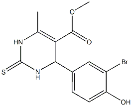 methyl 4-(3-bromo-4-hydroxyphenyl)-6-methyl-2-thioxo-1,2,3,4-tetrahydro-5-pyrimidinecarboxylate Structure