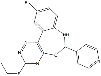 10-bromo-6-(4-pyridinyl)-6,7-dihydro[1,2,4]triazino[5,6-d][3,1]benzoxazepin-3-yl ethyl sulfide 구조식 이미지