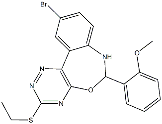 2-[10-bromo-3-(ethylsulfanyl)-6,7-dihydro[1,2,4]triazino[5,6-d][3,1]benzoxazepin-6-yl]phenyl methyl ether Structure
