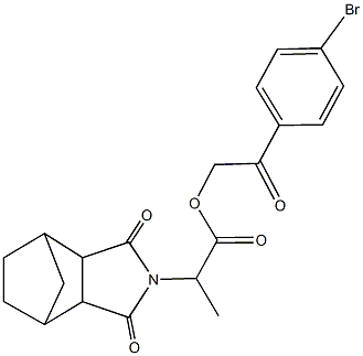 2-(4-bromophenyl)-2-oxoethyl 2-(3,5-dioxo-4-azatricyclo[5.2.1.0~2,6~]dec-4-yl)propanoate 구조식 이미지