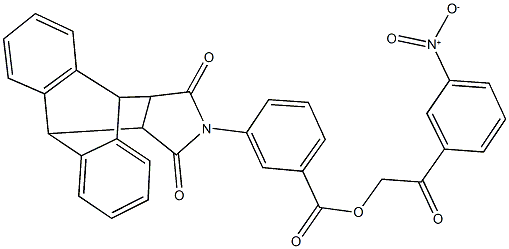 2-{3-nitrophenyl}-2-oxoethyl 3-(16,18-dioxo-17-azapentacyclo[6.6.5.0~2,7~.0~9,14~.0~15,19~]nonadeca-2,4,6,9,11,13-hexaen-17-yl)benzoate Structure