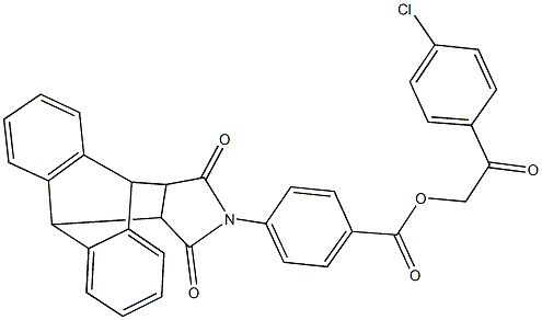 2-(4-chlorophenyl)-2-oxoethyl 4-(16,18-dioxo-17-azapentacyclo[6.6.5.0~2,7~.0~9,14~.0~15,19~]nonadeca-2,4,6,9,11,13-hexaen-17-yl)benzoate Structure