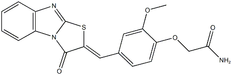 2-{2-methoxy-4-[(3-oxo[1,3]thiazolo[3,2-a]benzimidazol-2(3H)-ylidene)methyl]phenoxy}acetamide Structure