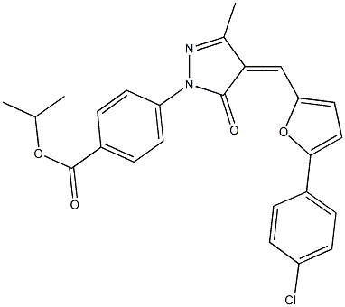 isopropyl 4-(4-{[5-(4-chlorophenyl)-2-furyl]methylene}-3-methyl-5-oxo-4,5-dihydro-1H-pyrazol-1-yl)benzoate 구조식 이미지