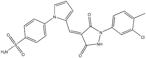 4-(2-{[1-(3-chloro-4-methylphenyl)-3,5-dioxo-4-pyrazolidinylidene]methyl}-1H-pyrrol-1-yl)benzenesulfonamide 구조식 이미지