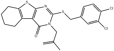 2-[(3,4-dichlorobenzyl)sulfanyl]-3-(2-methyl-2-propenyl)-5,6,7,8-tetrahydro[1]benzothieno[2,3-d]pyrimidin-4(3H)-one Structure