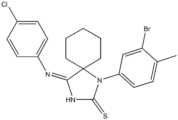 1-(3-bromo-4-methylphenyl)-4-[(4-chlorophenyl)imino]-1,3-diazaspiro[4.5]decane-2-thione Structure