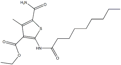 ethyl 5-(aminocarbonyl)-4-methyl-2-(nonanoylamino)-3-thiophenecarboxylate 구조식 이미지