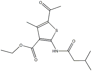 ethyl 5-acetyl-4-methyl-2-[(3-methylbutanoyl)amino]-3-thiophenecarboxylate 구조식 이미지