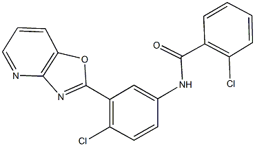 2-chloro-N-(4-chloro-3-[1,3]oxazolo[4,5-b]pyridin-2-ylphenyl)benzamide Structure