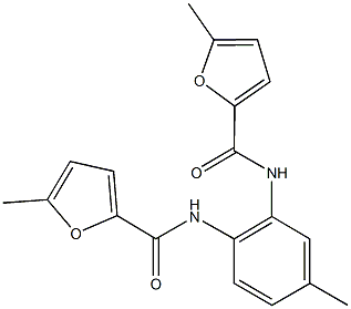 5-methyl-N-{4-methyl-2-[(5-methyl-2-furoyl)amino]phenyl}-2-furamide Structure