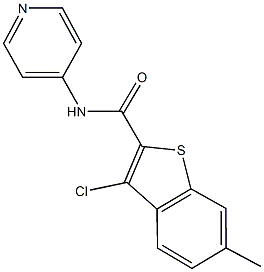 3-chloro-6-methyl-N-(4-pyridinyl)-1-benzothiophene-2-carboxamide Structure