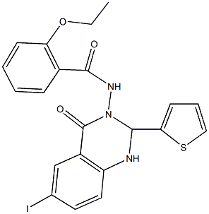 2-ethoxy-N-(6-iodo-4-oxo-2-(2-thienyl)-1,4-dihydro-3(2H)-quinazolinyl)benzamide Structure