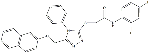 N-(2,4-difluorophenyl)-2-({5-[(2-naphthyloxy)methyl]-4-phenyl-4H-1,2,4-triazol-3-yl}sulfanyl)acetamide 구조식 이미지