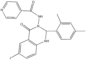 N-(2-(2,4-dimethylphenyl)-6-iodo-4-oxo-1,4-dihydro-3(2H)-quinazolinyl)isonicotinamide Structure