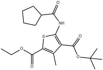 4-tert-butyl 2-ethyl 5-[(cyclopentylcarbonyl)amino]-3-methyl-2,4-thiophenedicarboxylate 구조식 이미지