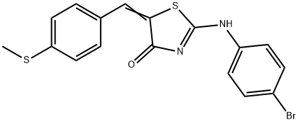 2-[(4-bromophenyl)imino]-5-[4-(methylsulfanyl)benzylidene]-1,3-thiazolidin-4-one 구조식 이미지