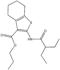 propyl 2-[(2-ethylbutanoyl)amino]-4,5,6,7-tetrahydro-1-benzothiophene-3-carboxylate Structure