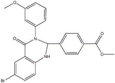 methyl 4-[6-bromo-3-(3-methoxyphenyl)-4-oxo-1,2,3,4-tetrahydro-2-quinazolinyl]benzoate Structure
