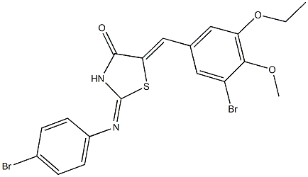5-(3-bromo-5-ethoxy-4-methoxybenzylidene)-2-[(4-bromophenyl)imino]-1,3-thiazolidin-4-one Structure