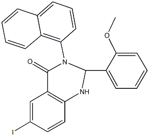 6-iodo-2-(2-methoxyphenyl)-3-(1-naphthyl)-2,3-dihydro-4(1H)-quinazolinone 구조식 이미지