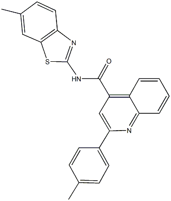 N-(6-methyl-1,3-benzothiazol-2-yl)-2-(4-methylphenyl)-4-quinolinecarboxamide Structure