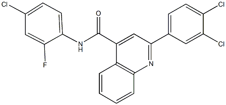 N-(4-chloro-2-fluorophenyl)-2-(3,4-dichlorophenyl)-4-quinolinecarboxamide 구조식 이미지