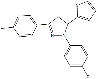 1-(4-fluorophenyl)-3-(4-methylphenyl)-5-(2-thienyl)-4,5-dihydro-1H-pyrazole Structure