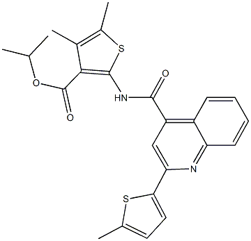 isopropyl 4,5-dimethyl-2-({[2-(5-methyl-2-thienyl)-4-quinolinyl]carbonyl}amino)-3-thiophenecarboxylate 구조식 이미지