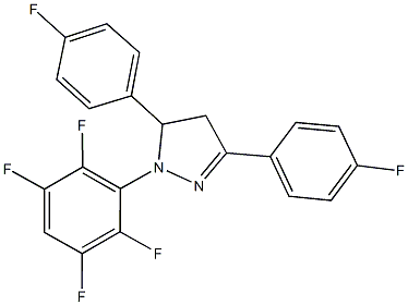 3,5-bis(4-fluorophenyl)-1-(2,3,5,6-tetrafluorophenyl)-4,5-dihydro-1H-pyrazole 구조식 이미지