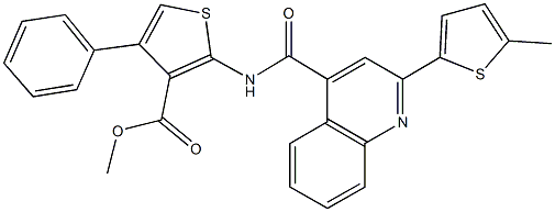 methyl 2-({[2-(5-methyl-2-thienyl)-4-quinolinyl]carbonyl}amino)-4-phenyl-3-thiophenecarboxylate Structure