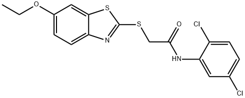 N-(2,5-dichlorophenyl)-2-[(6-ethoxy-1,3-benzothiazol-2-yl)sulfanyl]acetamide 구조식 이미지