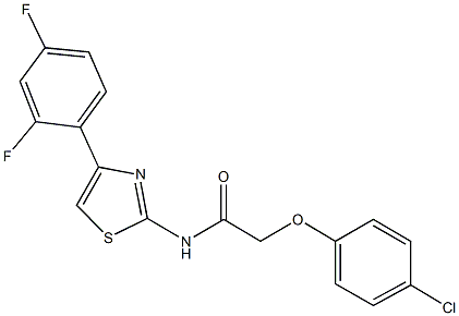 2-(4-chlorophenoxy)-N-[4-(2,4-difluorophenyl)-1,3-thiazol-2-yl]acetamide Structure