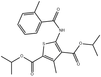 diisopropyl 3-methyl-5-[(2-methylbenzoyl)amino]-2,4-thiophenedicarboxylate Structure