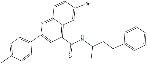 6-bromo-2-(4-methylphenyl)-N-(1-methyl-3-phenylpropyl)-4-quinolinecarboxamide 구조식 이미지