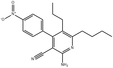 2-amino-6-butyl-4-{4-nitrophenyl}-5-propylnicotinonitrile 구조식 이미지