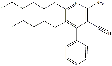 2-amino-6-hexyl-5-pentyl-4-phenylnicotinonitrile Structure