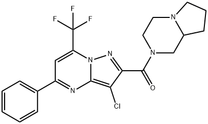 3-chloro-2-(hexahydropyrrolo[1,2-a]pyrazin-2(1H)-ylcarbonyl)-5-phenyl-7-(trifluoromethyl)pyrazolo[1,5-a]pyrimidine Structure