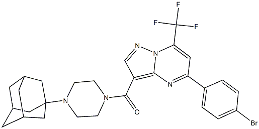 3-{[4-(1-adamantyl)-1-piperazinyl]carbonyl}-5-(4-bromophenyl)-7-(trifluoromethyl)pyrazolo[1,5-a]pyrimidine 구조식 이미지