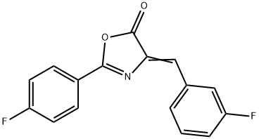 4-(3-fluorobenzylidene)-2-(4-fluorophenyl)-1,3-oxazol-5(4H)-one 구조식 이미지