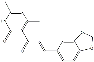 3-[3-(1,3-benzodioxol-5-yl)acryloyl]-4,6-dimethyl-2(1H)-pyridinone Structure