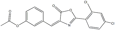 3-[(2-(2,4-dichlorophenyl)-5-oxo-1,3-oxazol-4(5H)-ylidene)methyl]phenyl acetate 구조식 이미지