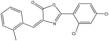 2-(2,4-dichlorophenyl)-4-(2-methylbenzylidene)-1,3-oxazol-5(4H)-one 구조식 이미지